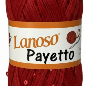 Lanoso Payetto Pullu Cotton El Örgü İpi 50g - Kırmızı