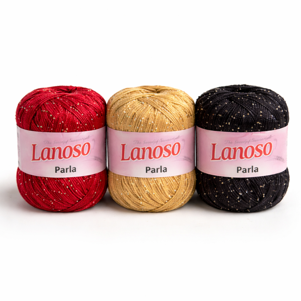 Lanoso Parla Pullu & Simli El Örgü ipi 25g - Görsel 2