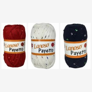 Lanoso Payetto Pullu Cotton El Örgü İpi 50g -