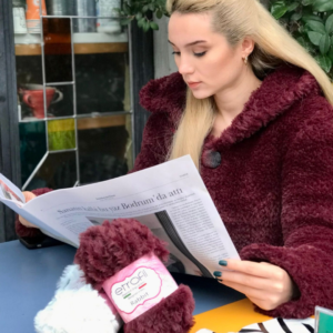 Alternative view of Etrofil Rabbit Kürk El Örgü ipi - Sarı Melanj 72165