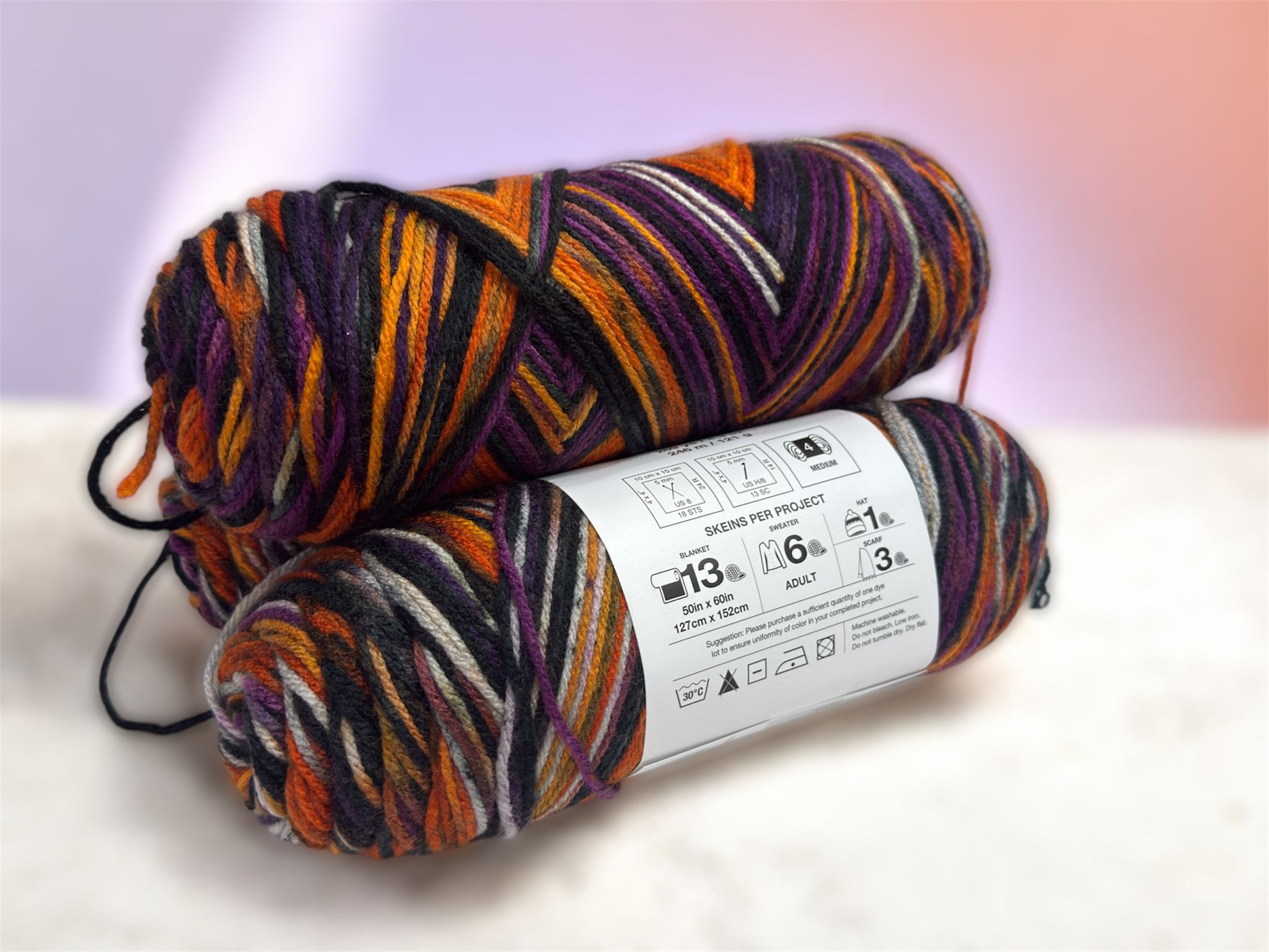 İhraç Fazlası Amerikan Sarım El Örgü İpi - Ebruli - Görsel 2