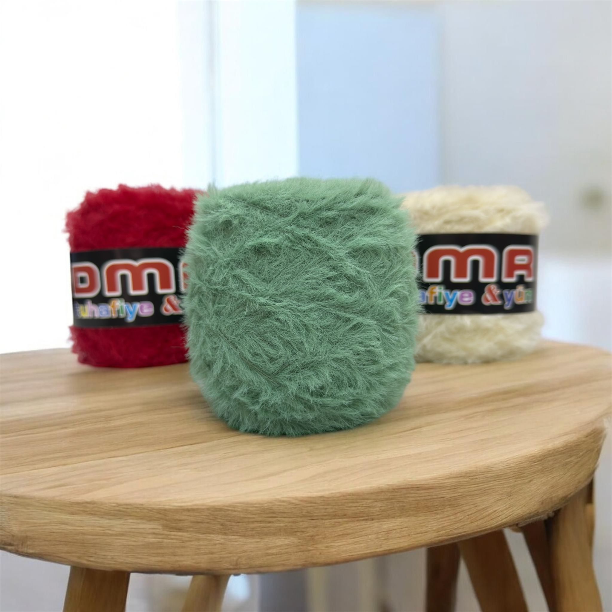 Tavşan Tüyü ip El Örgü ipi 200g Yeşil - Görsel 3